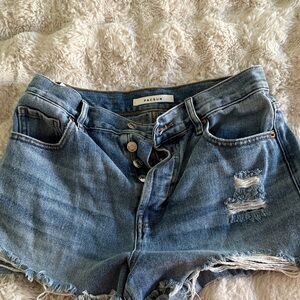 PacSun Blue Ripped Denim Shorts